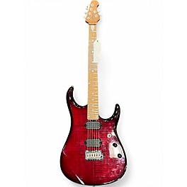 Used Sterling by Music Man JP50 John Petrucci Signature QUILTED RED Solid Body Electric Guitar