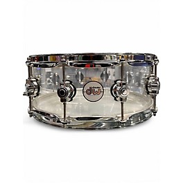 Used DW 5.5X14 Design Series Acrylic Snare Clear Drum
