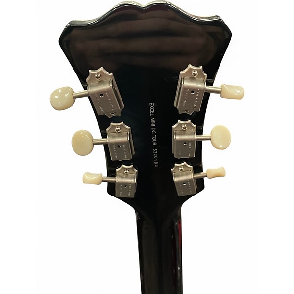 Used D'Angelico Excel Mini DC Tour Black Hollow Body Electric Guitar