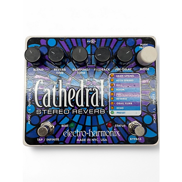 Used Electro-Harmonix Cathedral Stereo Reverb Effect Pedal