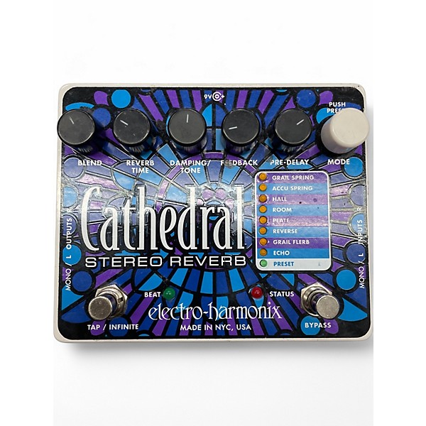 Used Electro-Harmonix Cathedral Stereo Reverb Effect Pedal