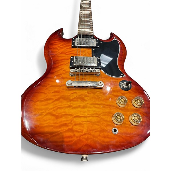 Used Epiphone G400 Deluxe Quilted Top Rootbeer Solid Body Electric Guitar