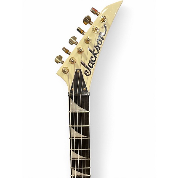 Used Jackson RRT PRO RANDY RHODES  WHITE WITH BLACK PINSTRIPS Solid Body Electric Guitar