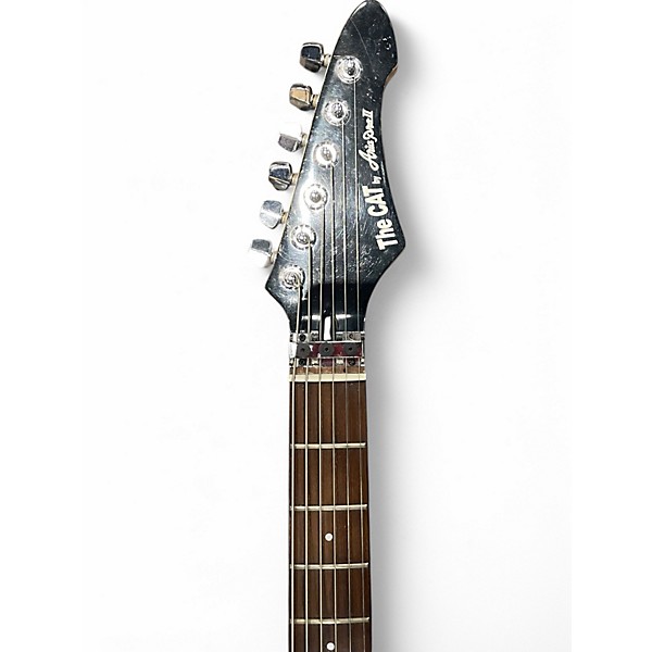 Used Aria The Cat Black Solid Body Electric Guitar