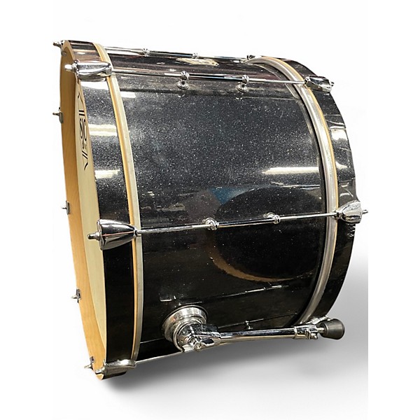 Used SJC 3 Piece busker deville black sparkle Drum Kit