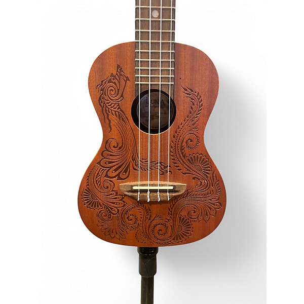 Used Luna Henna Dragon Concert Ukulele Mahogany Ukulele