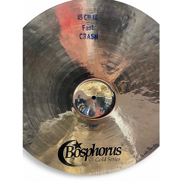 Used Bosphorus Cymbals 18in Gold Series Fast Crash Cymbal