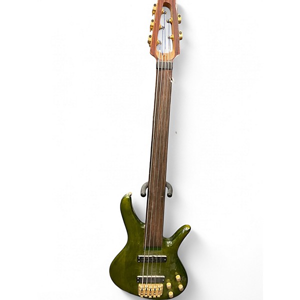 Used Samick SAKB6690FL Trans Green Electric Bass Guitar