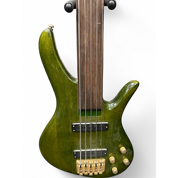 Used Samick SAKB6690FL Trans Green Electric Bass Guitar