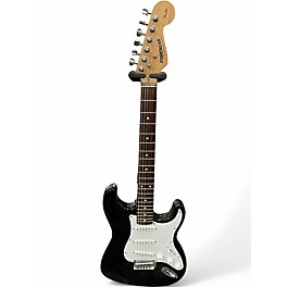 Used Starcaster by Fender Stratocaster Black Solid Body Electric Guitar