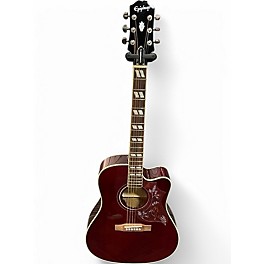 Used Epiphone Hummingbird Wine Red Acoustic Guitar