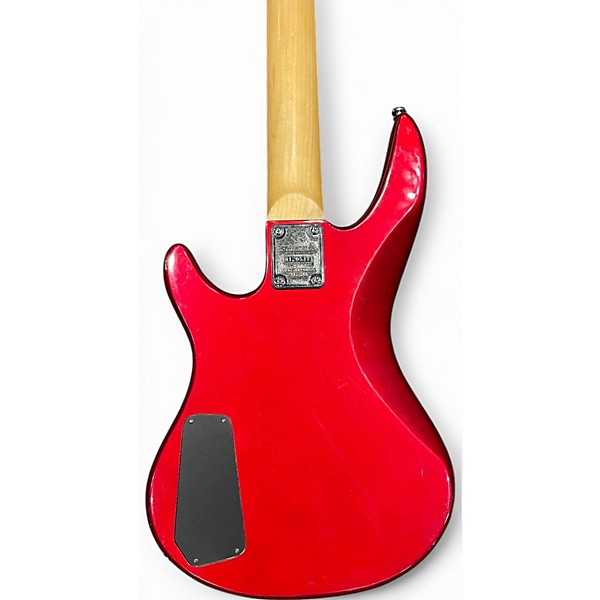 Used Samick 5 STRING BASS Chrome Red Metallic Electric Bass Guitar