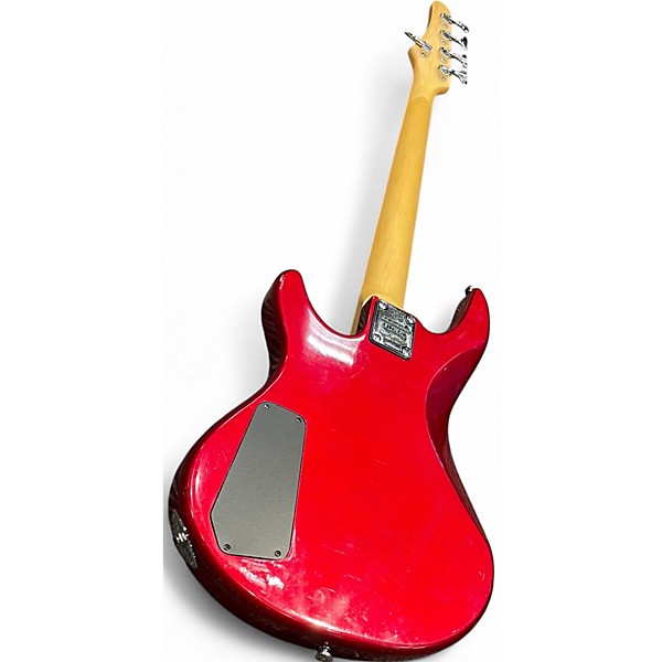 Used Samick 5 STRING BASS Chrome Red Metallic Electric Bass Guitar