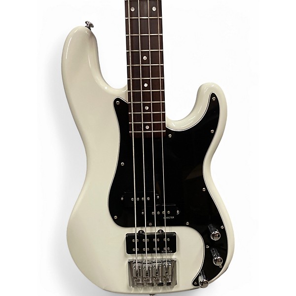 Used Schecter Guitar Research Diamond P Custom White Electric Bass Guitar