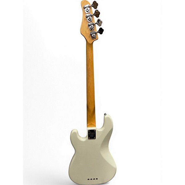 Used Schecter Guitar Research Diamond P Custom White Electric Bass Guitar