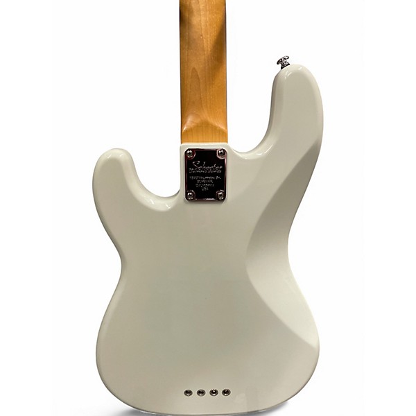 Used Schecter Guitar Research Diamond P Custom White Electric Bass Guitar