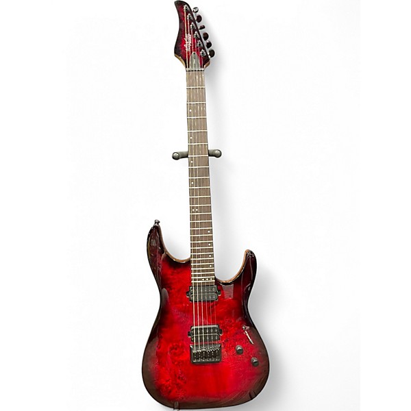 Used Schecter Guitar Research CR-6 Red to Black Fade Solid Body Electric Guitar