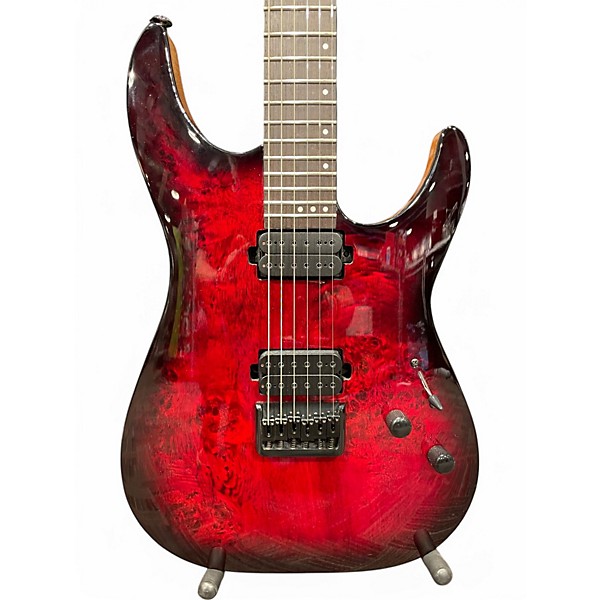 Used Schecter Guitar Research CR-6 Red to Black Fade Solid Body Electric Guitar