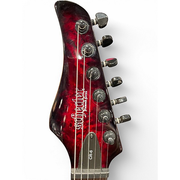 Used Schecter Guitar Research CR-6 Red to Black Fade Solid Body Electric Guitar