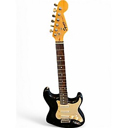 Used Squier Standard Stratocaster Black and White Solid Body Electric Guitar