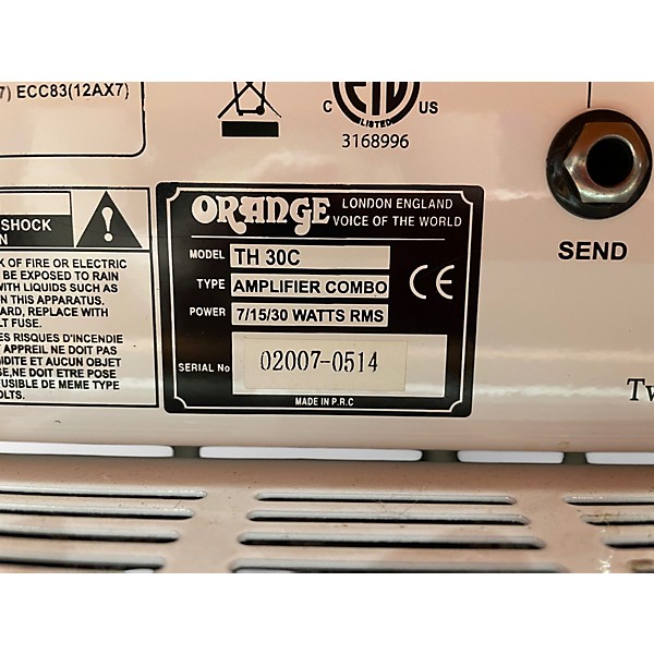Used Orange Amplifiers TH30C 1x12 30W Tube Guitar Combo Amp