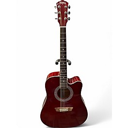 Used Washburn WA90CE Red Acoustic Electric Guitar