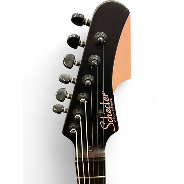 Used Schecter Guitar Research MACHINE GUN KELLY PT BLACK WITH PINK Solid Body Electric Guitar