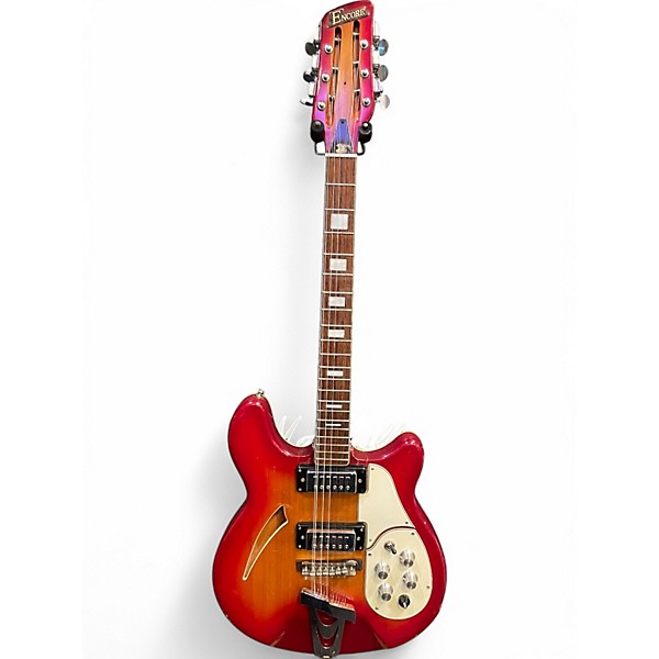 Used ENCORE Semi Hollow Cherry Sunburst Hollow Body Electric Guitar