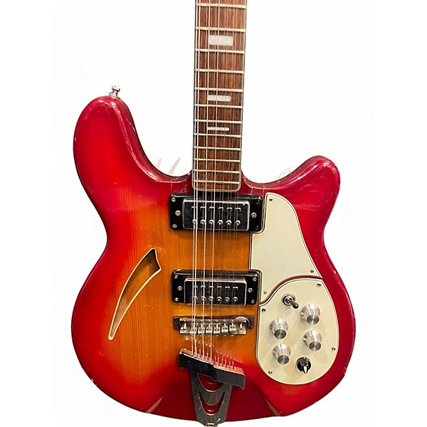 Used ENCORE Semi Hollow Cherry Sunburst Hollow Body Electric Guitar