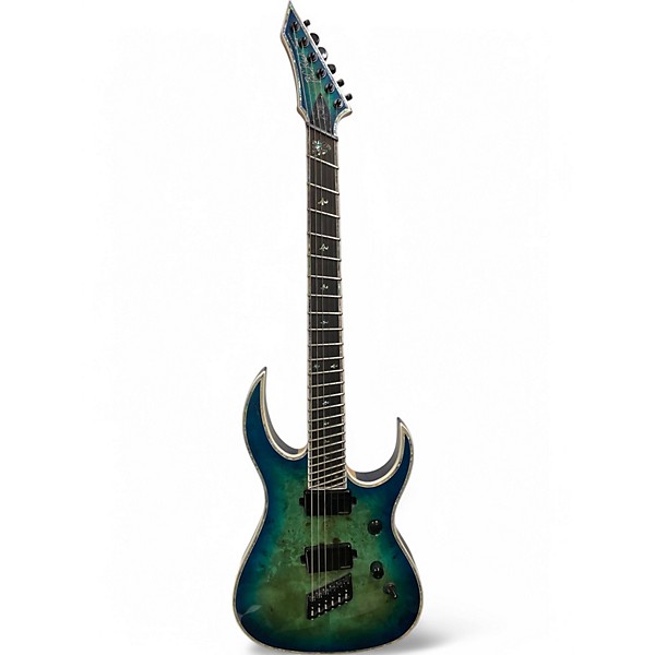 Used B.C. Rich SHREDZILLA PROPHECY 6 FAN FRET CYAN Solid Body Electric Guitar