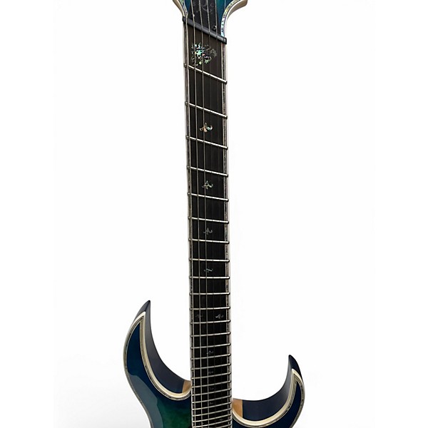 Used B.C. Rich SHREDZILLA PROPHECY 6 FAN FRET CYAN Solid Body Electric Guitar