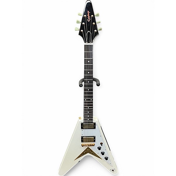 Used Epiphone flying v limited edition white Solid Body Electric Guitar