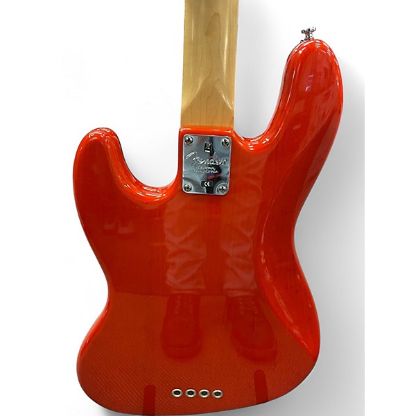 Used Fender American Standard Jazz Bass Transparent Orange Electric Bass Guitar