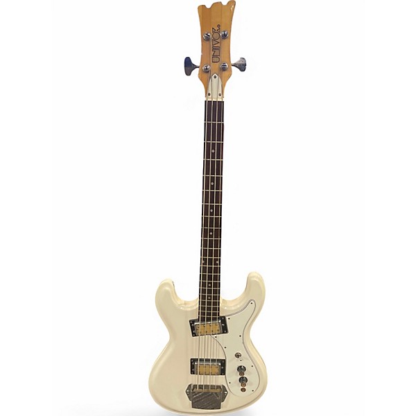 Vintage 1977 Univox Hi-Flyer White Electric Bass Guitar