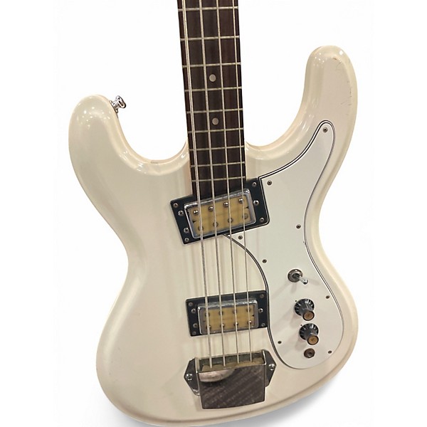Vintage 1977 Univox Hi-Flyer White Electric Bass Guitar