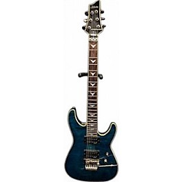 Used Schecter OMEN EXTREME FR DEPP BLUE FLAME Solid Body Electric Guitar