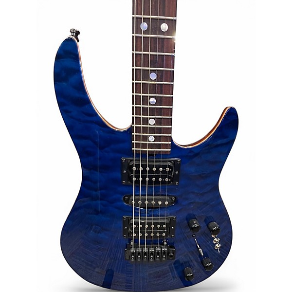 Used 1999 Brian Moore Guitars MC1 Trans Blue Solid Body Electric Guitar