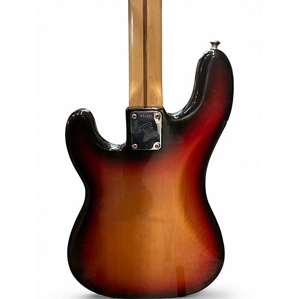 Vintage 1973 Fender Standard Precision Bass Fretless 3 Color Sunburst Electric Bass Guitar