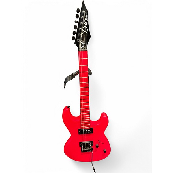 Used Dean Custom Zone Fluorescent Pink Solid Body Electric Guitar