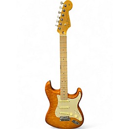 Used 2016 Fender Custom Dlx Stratocaster Flamed Amber Solid Body Electric Guitar