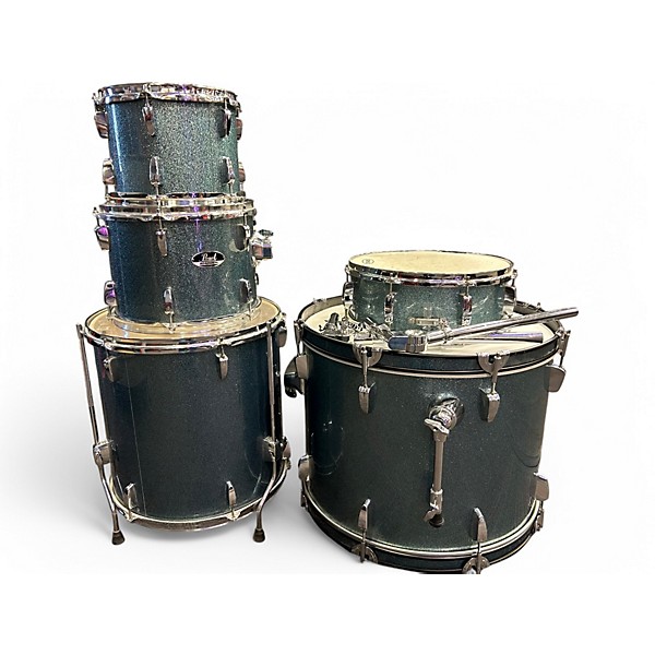 Used 2020s Pearl 5 Piece ROADSHOW AQUA BLUE GLITTER Drum Kit