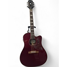 Used Epiphone HUMMINGBIRD EC Wine Red Acoustic Electric Guitar