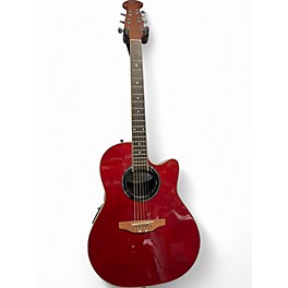 Used Ovation AE-128 Red Acoustic Electric Guitar