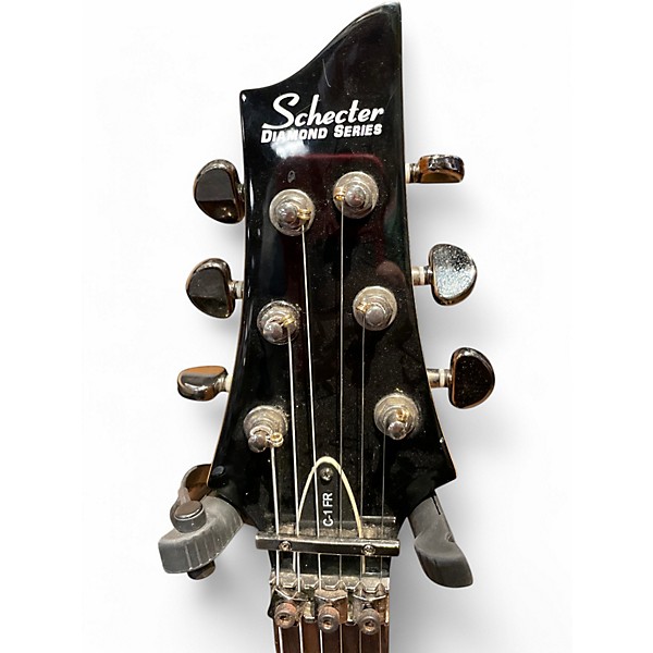Used Schecter Guitar Research DIAMOND 6 FR Black Solid Body Electric Guitar