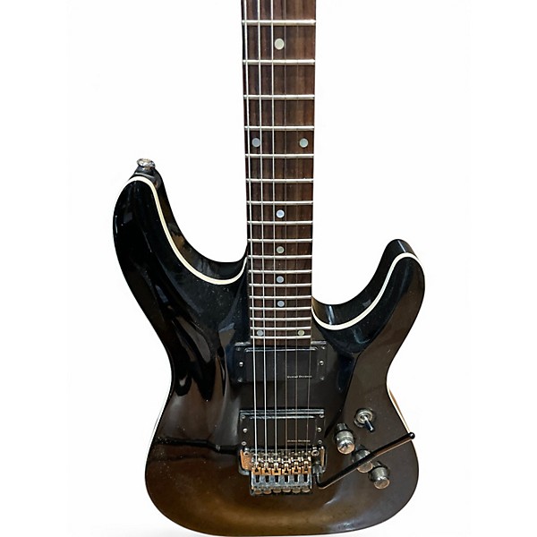 Used Schecter Guitar Research DIAMOND 6 FR Black Solid Body Electric Guitar