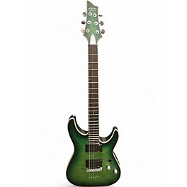 Used Schecter Guitar Research C1 Platinum GREEN BURST Solid Body Electric Guitar