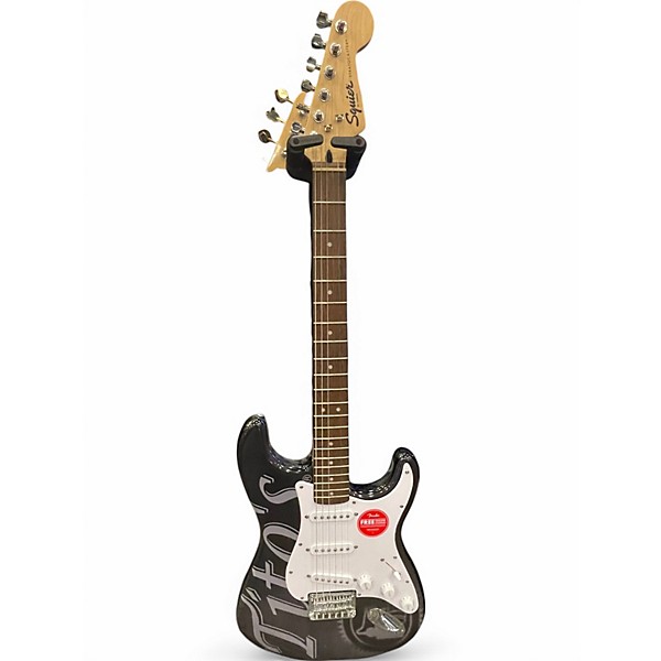 Used Squier TITOS STARDUST STRATOCASTER Black Solid Body Electric Guitar