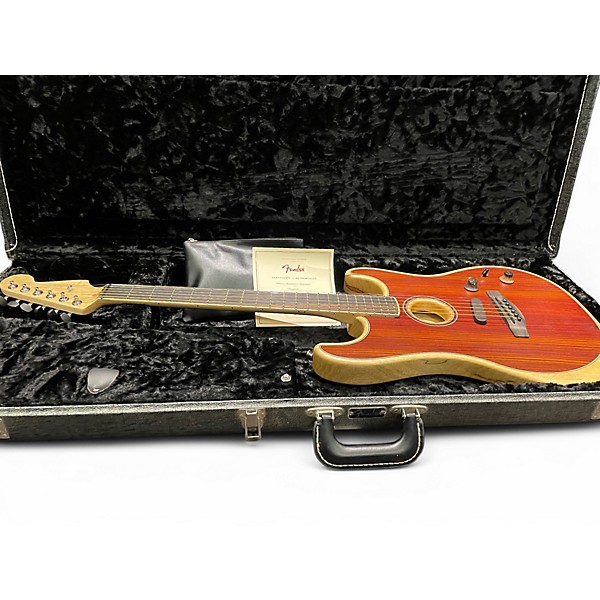 Used Fender American Acoustasonic Stratocaster Natural Acoustic Electric Guitar