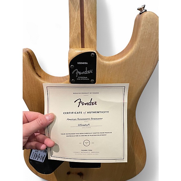 Used Fender American Acoustasonic Stratocaster Natural Acoustic Electric Guitar