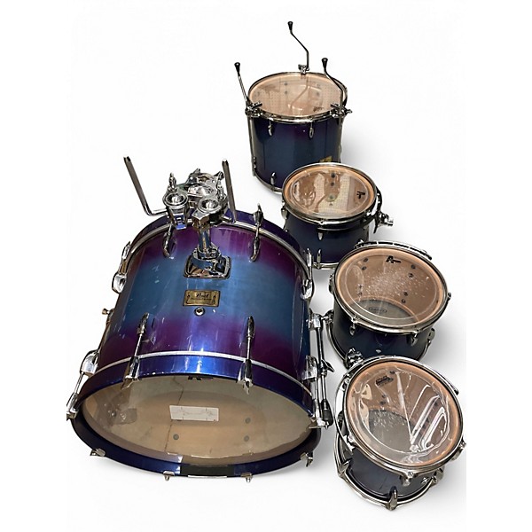 Used Pearl 5 Piece Masters Custom Blue Burst Drum Kit